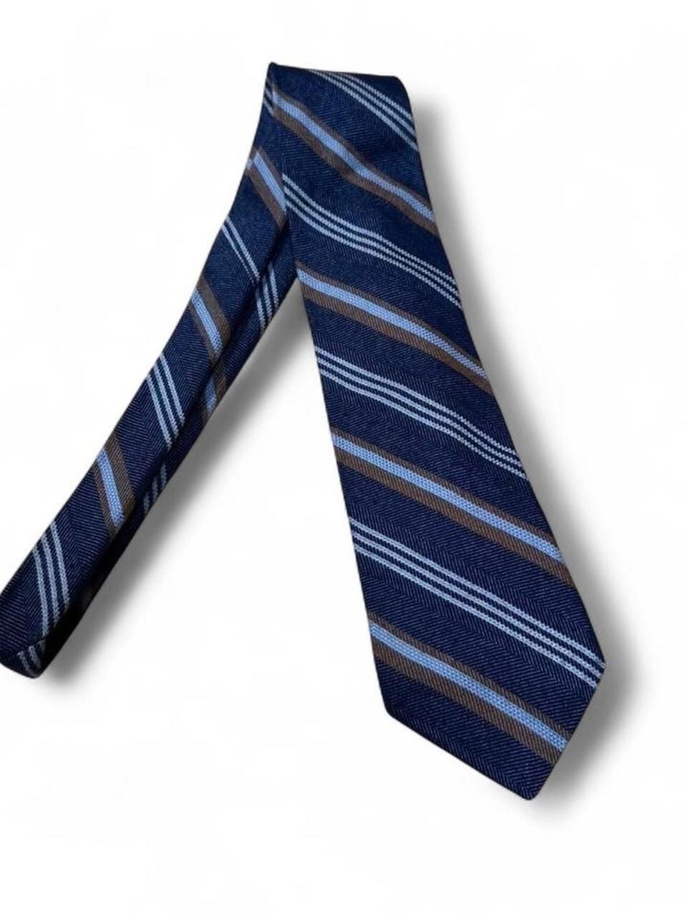 Cashmere Silk Diagonal Stripped Sartoria Hand Made in USA Tie